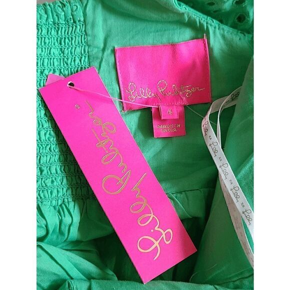 đ NWT LILLYâPULITZERâAsteriaâEyeletâBabydollâDressâw/PocketsâSIZEâ4âMSRPâ$238 - Picture 13 of 16